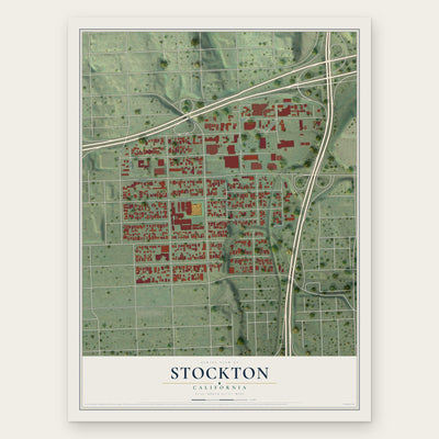 Stockton, San Diego, California map print, the full design