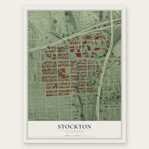 Stockton, San Diego, California map print, the full design