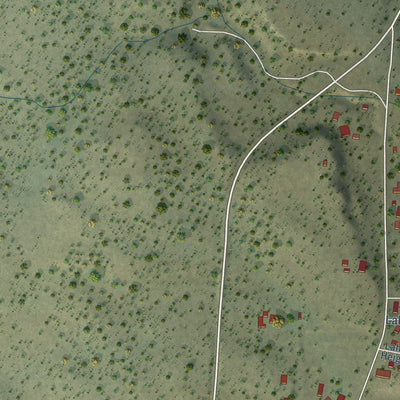 Close-up of the map of Stones Landing, California print showing street and building detail