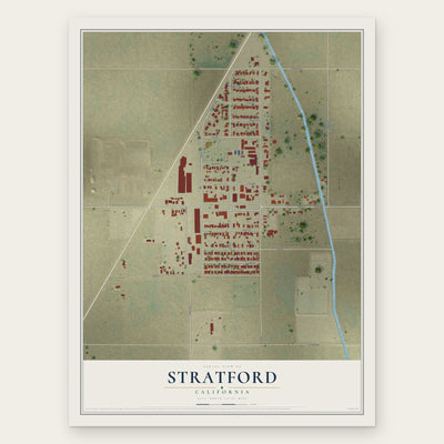 Stratford, California map print, the full design