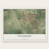 Strathmore, California map print, the full design