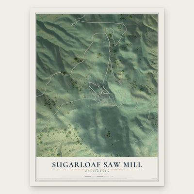 Sugarloaf Saw Mill, California map print, the full design