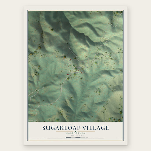 Sugarloaf Village, California map print, the full design