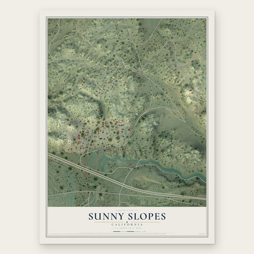 Sunny Slopes, California map print, the full design