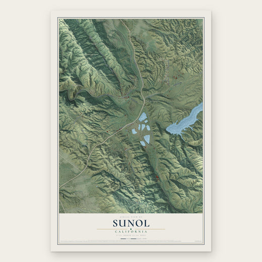 Sunol, California map print, the full design