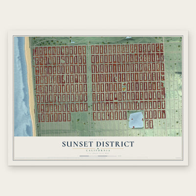 Sunset District, California map print, the full design