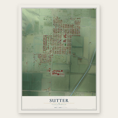Sutter, California map print, the full design