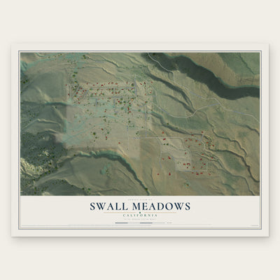 Swall Meadows, California map print, the full design