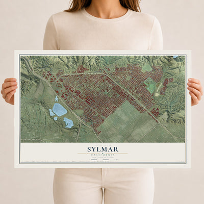 Map of Sylmar, California, 12 x 18 inch unframed archival matte print
