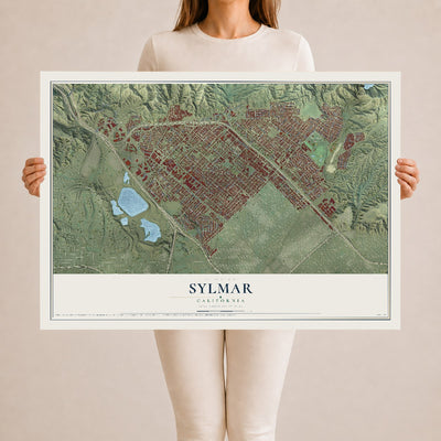 Map of Sylmar, California, 24 x 36 inch unframed archival matte print