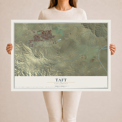 Map of Taft, California, 24 x 36 inch unframed archival matte print