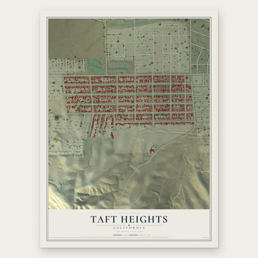 Taft Heights, California map print, the full design