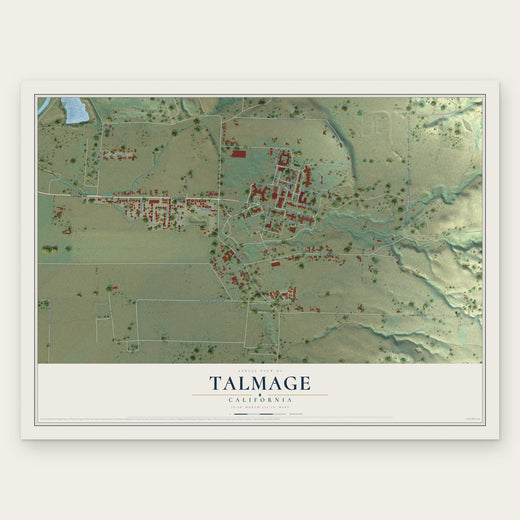 Talmage, California map print, the full design