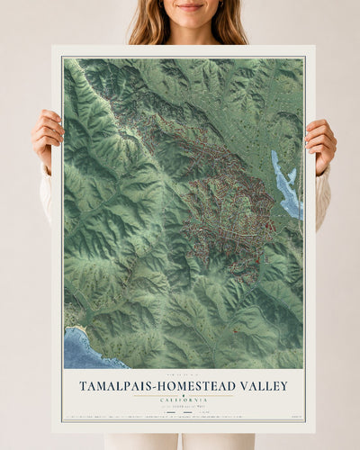 Map of Tamalpais-Homestead Valley, California, 24 x 36 inch unframed archival matte print