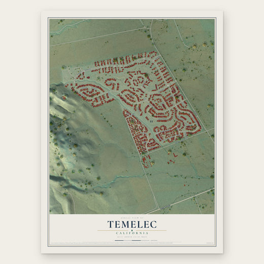 Temelec, California map print, the full design