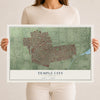 Map of Temple City, California, 12 x 18 inch unframed archival matte print