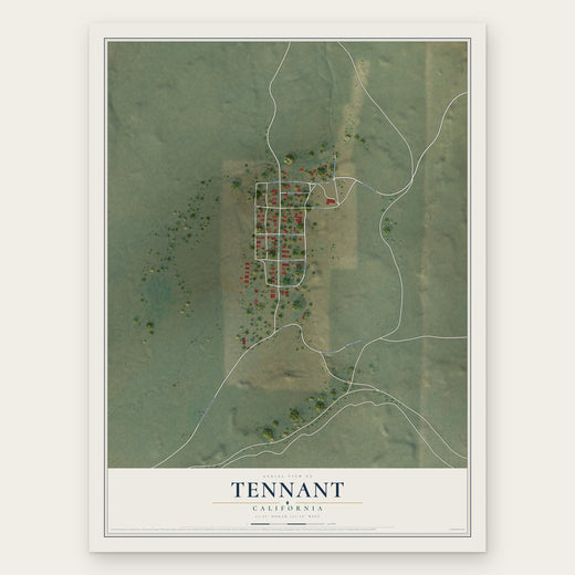 Tennant, California map print, the full design