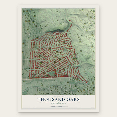 Thousand Oaks, Berkeley, California map print, the full design