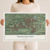 Map of Thousand Oaks, California, 12 x 18 inch unframed archival matte print