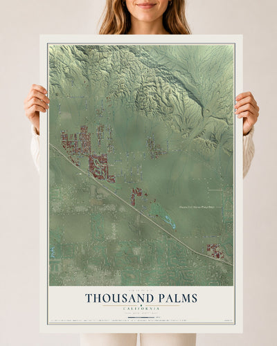 Map of Thousand Palms, California, 24 x 36 inch unframed archival matte print