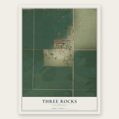 Three Rocks, California map print, the full design