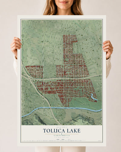Map of Toluca Lake, California, 24 x 36 inch unframed archival matte print