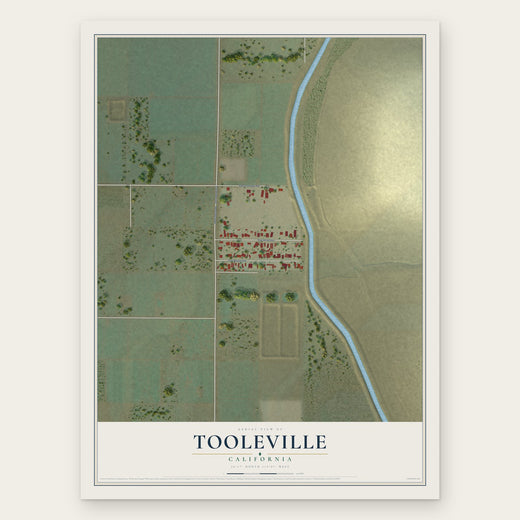 Tooleville, California map print, the full design