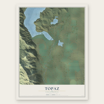 Topaz, California map print, the full design