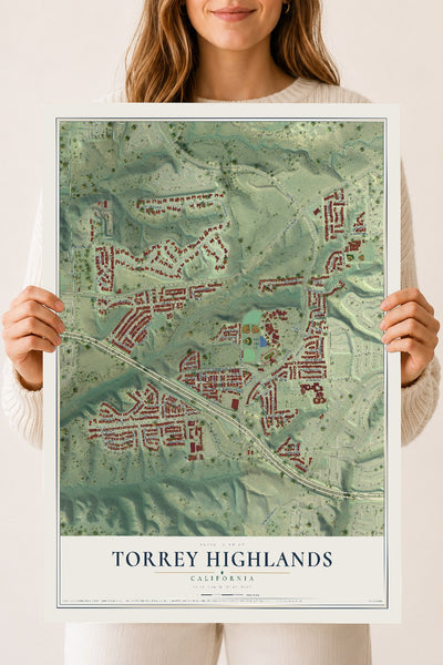 Map of Torrey Highlands, California, 18 x 24 inch unframed archival matte print