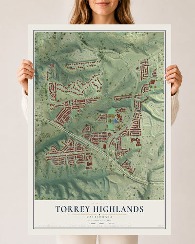 Map of Torrey Highlands, California, 24 x 36 inch unframed archival matte print