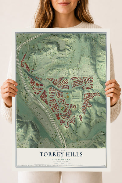 Map of Torrey Hills, California, 18 x 24 inch unframed archival matte print