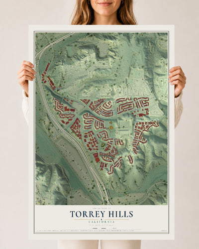 Map of Torrey Hills, California, 24 x 36 inch unframed archival matte print