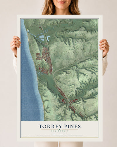 Map of Torrey Pines, California, 24 x 36 inch unframed archival matte print
