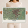 Map of Tracy, California, 12 x 18 inch unframed archival matte print