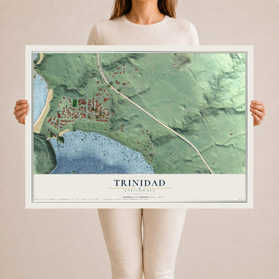 Map of Trinidad, California, 24 x 36 inch unframed archival matte print