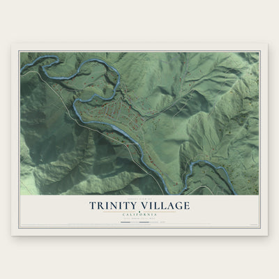 Trinity Village, California map print, the full design