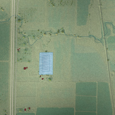 Close-up of the map of Trowbridge, California print showing street and building detail