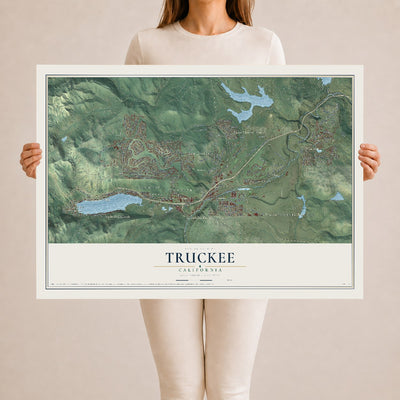 Map of Truckee, California, 24 x 36 inch unframed archival matte print