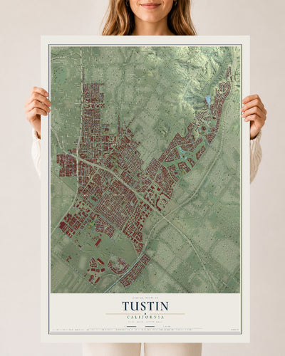 Map of Tustin, California, 24 x 36 inch unframed archival matte print