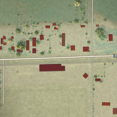 Close-up of the map of Tuttle, California print showing street and building detail
