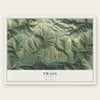 Twain, California map print, the full design