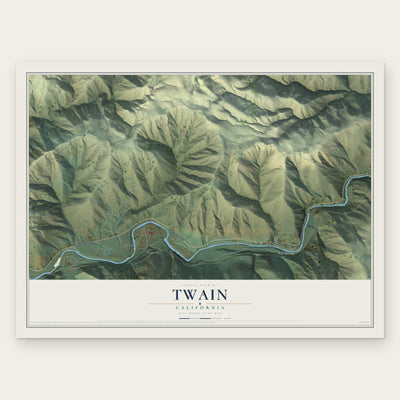 Twain, California map print, the full design