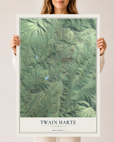 Map of Twain Harte, California, 24 x 36 inch unframed archival matte print