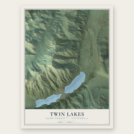 Twin Lakes, Mono County, California map print, the full design