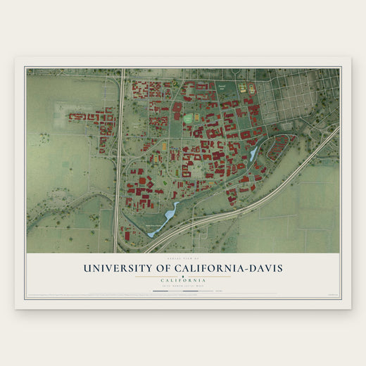 University of California-Davis, California map print, the full design