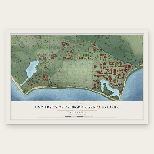 University of California-Santa Barbara, California map print, the full design