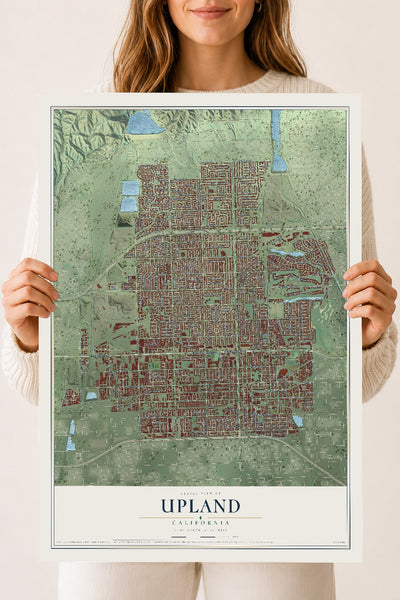 Map of Upland, California, 18 x 24 inch unframed archival matte print