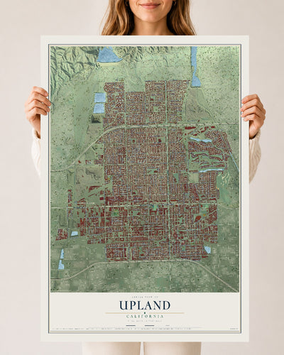 Map of Upland, California, 24 x 36 inch unframed archival matte print