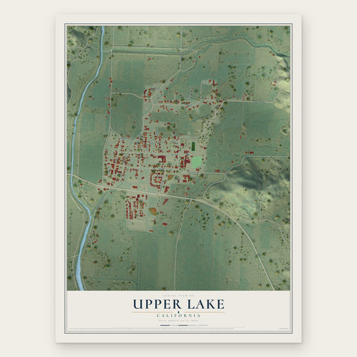 Upper Lake, California map print, the full design