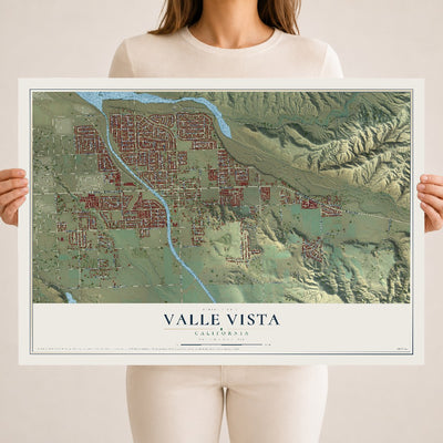 Map of Valle Vista, California, 18 x 24 inch unframed archival matte print